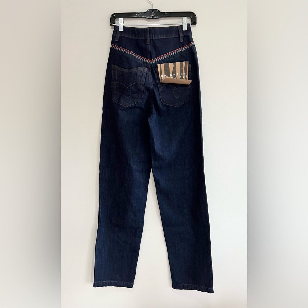 Bright & Beautiful NWT Bijou Rainbow Straight Leg Dark Wash Jeans, XXS/UK6 - Picture 4 of 13